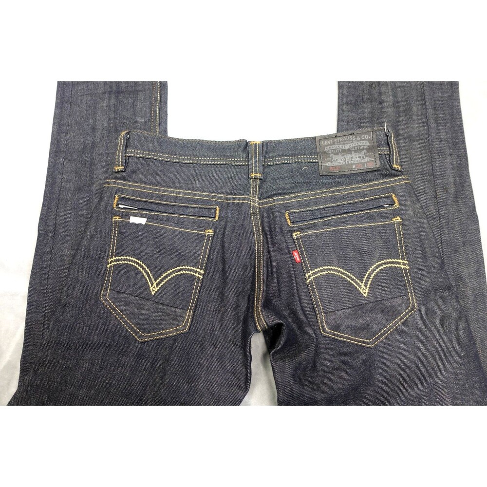 Levis 511 Mens 30x32 Blue Stretch Denim Cotton Blend Dark Wash Skinny Fit Jeans